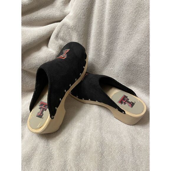 Texas Tech University Clogs/Mules Black With Logo Women's Size 11‎ - Picture 3 of 5